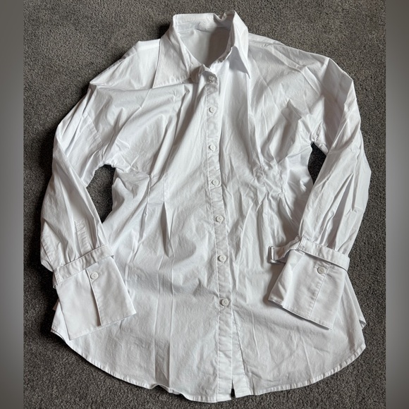 Blackmilk Clothing Gothic Romance Cinched Waist Button Up Shirt - Picture 7 of 10